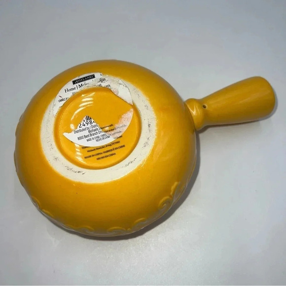 Set of 2 Soup Crocks Yellow and Orange Embossed Glazed 13oz with Handles‎ - Picture 13 of 13